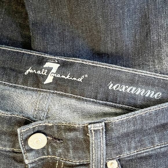 7 FOR ALL MANKIND Roxanne Dark Wash Mid Rise Skinny Jeans 26 - Picture 9 of 10